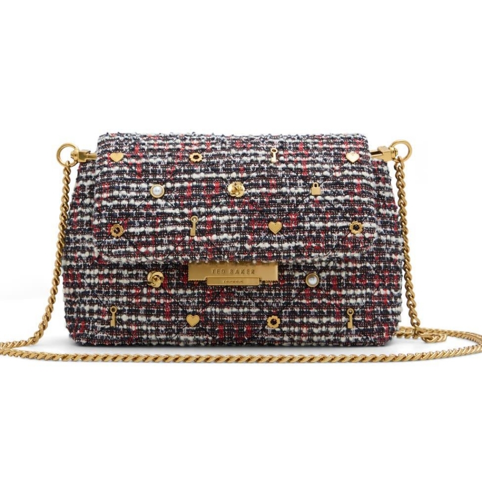 Ted Baker Multicolor Tweed Chain Bag
